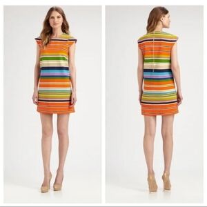 Kate Spade Nico Striped Shift Dress in Orange With Back Zipper Size M